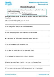 Worksheets for kids - misused-homophones